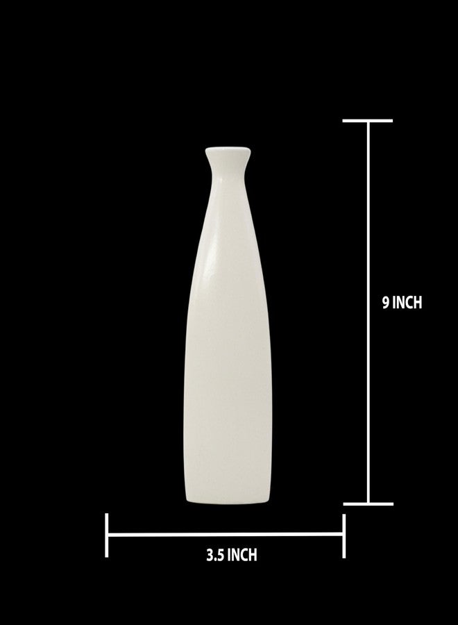 Aabco Unique Shape, Ceremic Vase for Living Room, Home Decoration Items for Living Room, Flower Vases for Home, Office & Table Decor (Plain Bottle Vase) - Image 3